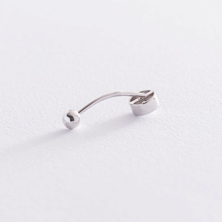 Золотий пірсинг в пупок з фіанітом пир00249 від ювелірного магазину Онікс - 1