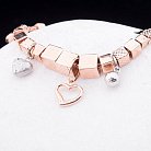 Ексклюзивний золотий браслет з серцями б02219 от ювелирного магазина Оникс - 3