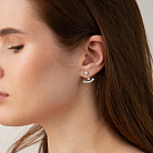 Сережки - джекети в білому золоті (фіаніти) с09338 от ювелирного магазина Оникс - 1