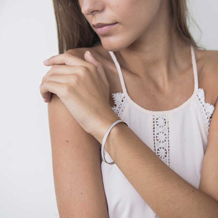 Золотой браслет с фианитами б01865 от ювелирного магазина Оникс - 3