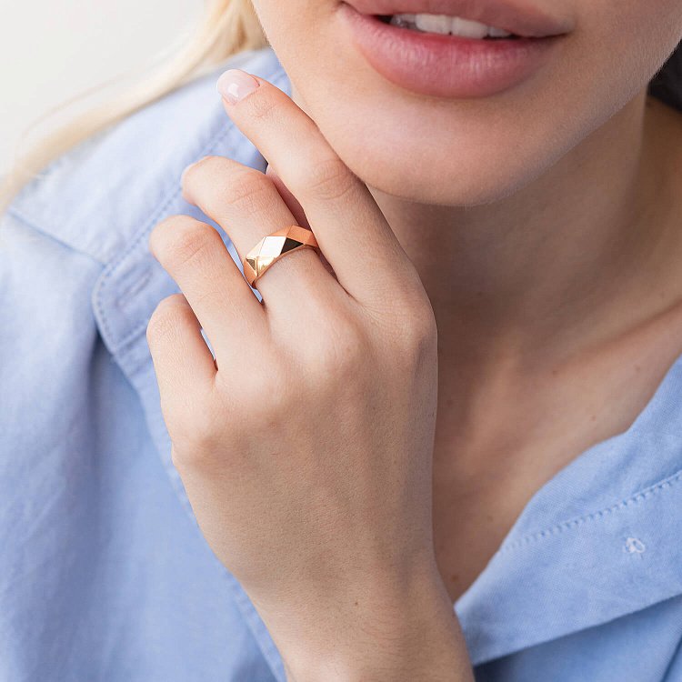 Каблучка "Досконалість" у червоному золоті к07002 від ювелірного магазину Онікс - 1