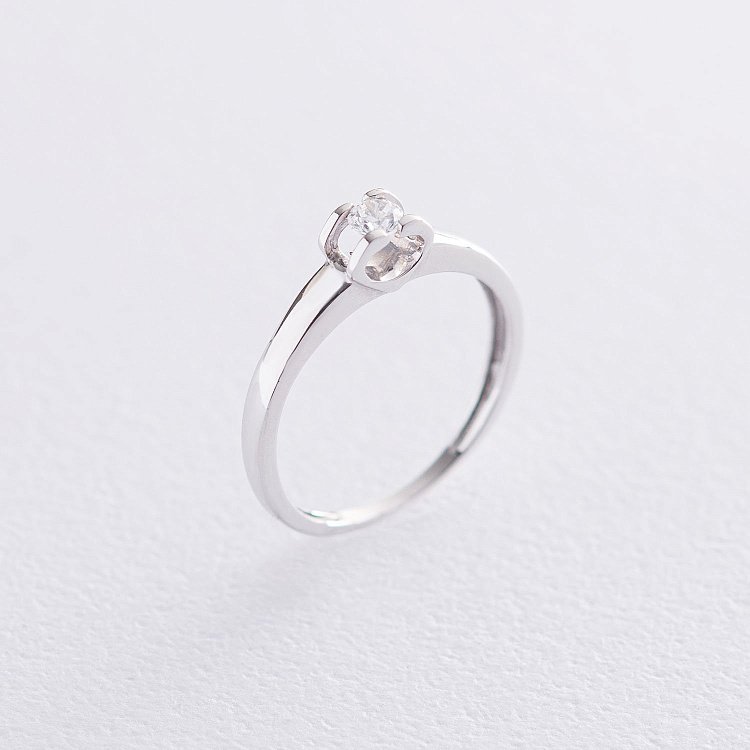 Золотое помолвочное кольцо с фианитом к06172 от ювелирного магазина Оникс