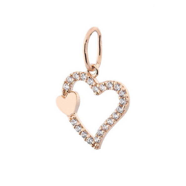 Золотий кулон "Серця" (фіаніти) п02912 від ювелірного магазину Онікс