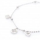 Срібний браслет "Клевер і сердечко" (фіаніт) 141253 от ювелирного магазина Оникс - 1