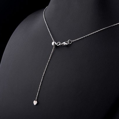 Срібне кольє "Ключик-конюшина" (фіаніти) 18466 №3