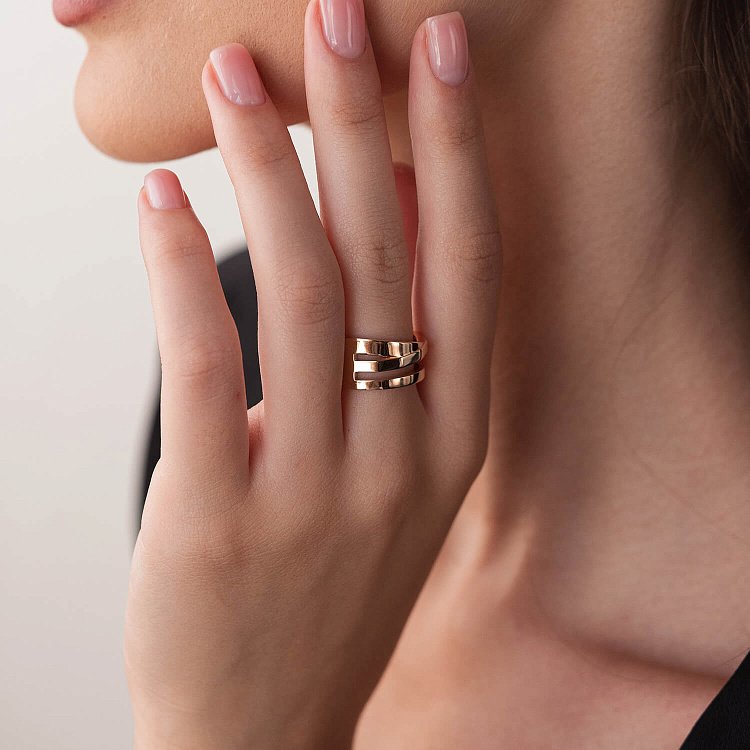 Кольцо в красном золоте к06851 от ювелирного магазина Оникс - 5