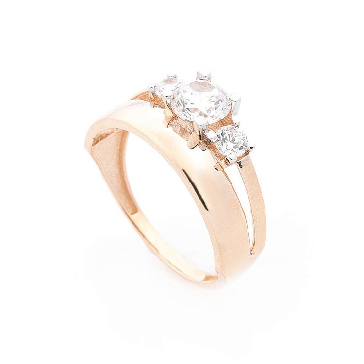 Золотое кольцо с фианитами к05709 Золотое кольцо с фианитами к05709 от ювелирного магазина Оникс