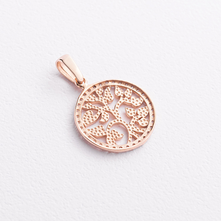 Золотой кулон "Древо жизни" с фианитами п04104 от ювелирного магазина Оникс - 1