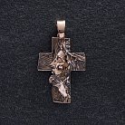 Золотий хрест "Ісус Христом у терновому вінці на дереві" п03900 от ювелирного магазина Оникс - 1
