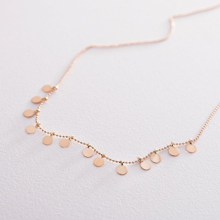 Колье "Монетки" в красном золоте кол01415 от ювелирного магазина Оникс