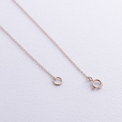 Золотое колье "Сердечко" (розовый опал, бриллианты) колб0128sc №5