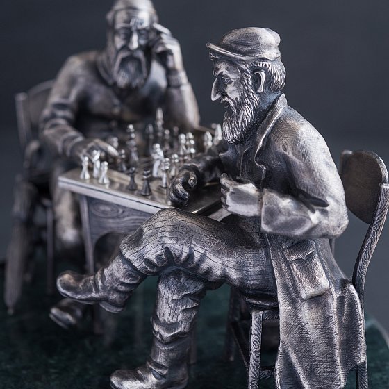 Серебряная фигура ручной работы "Еврейские шахматисты" 23083 №3