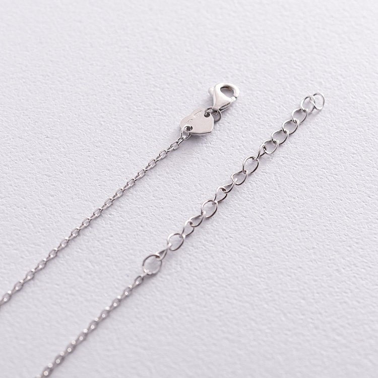 Серебряное колье "Спичка" (зеленые фианиты) 181099 от ювелирного магазина Оникс - 3