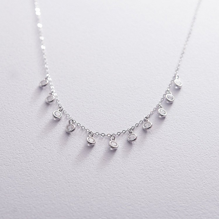 Срібне кольє з фіанітами 18566 від ювелірного магазину Онікс - 11