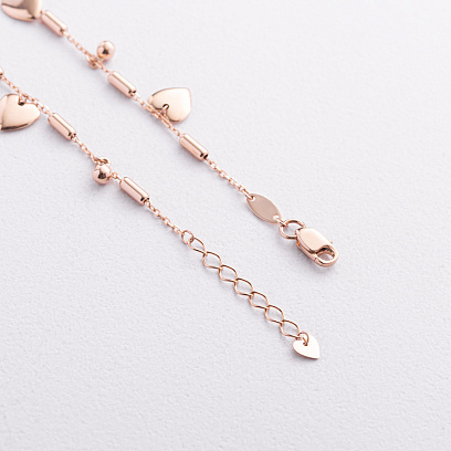 Золотий браслет "Сердечки" б05822 №5