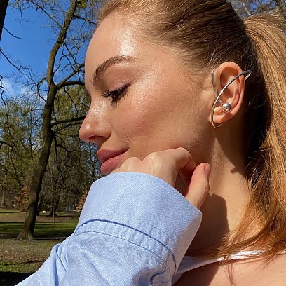 Срібна сережка - каффа "Космос" 123235 №2