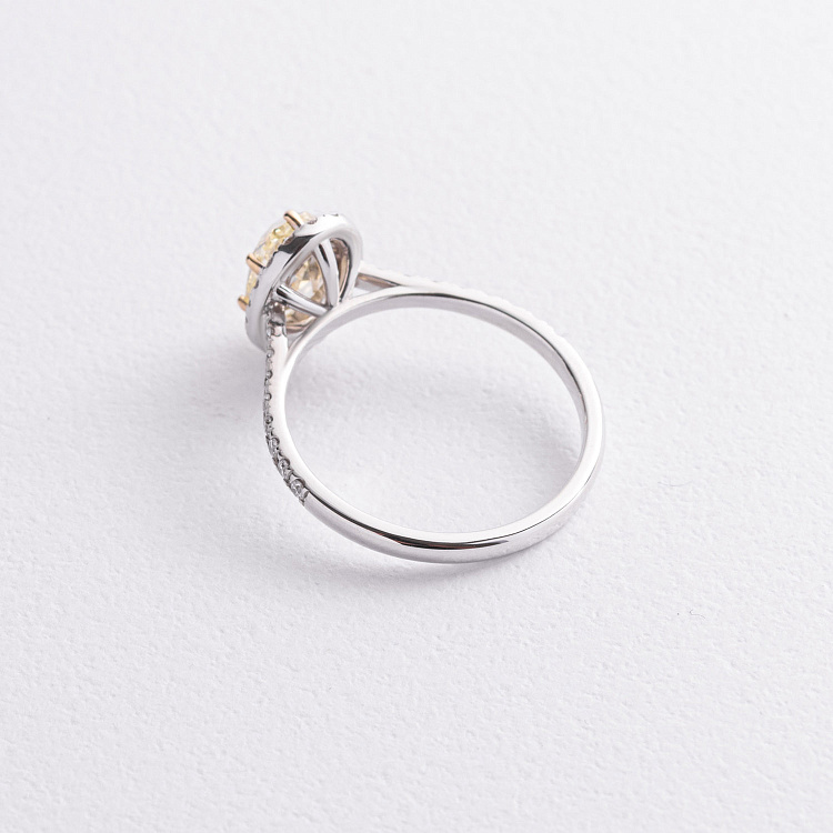 Кольцо с бриллиантами (белое золото) 243101121 от ювелирного магазина Оникс - 3