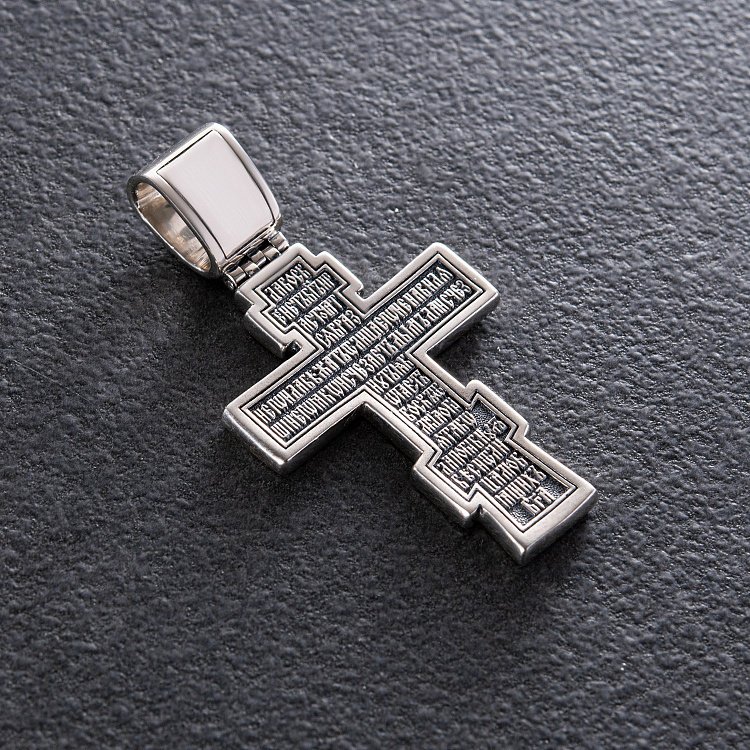 Срібний хрест "Розп'яття Христове. Молитва" 133012 від ювелірного магазину Онікс - 2