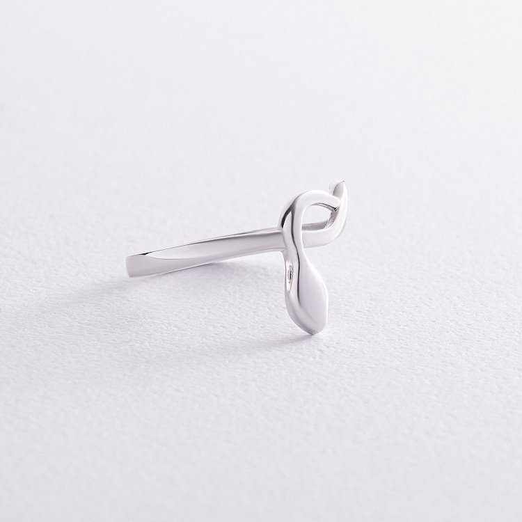 Каблучка "Змія" у білому золоті к07427 від ювелірного магазину Онікс - 5