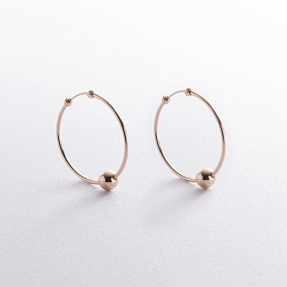 Сережки - кільця Гармонія у жовтому золоті с07315