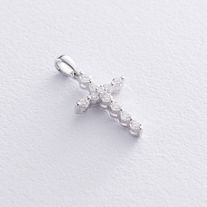 Золотий хрестик з діамантами пб0236ri