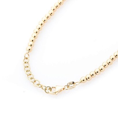 Золотой браслет "Шарики" (черные фианиты) б03585 №4