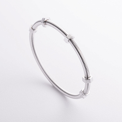 Жесткий браслет "Ecrou" в белом золоте б04718 №2