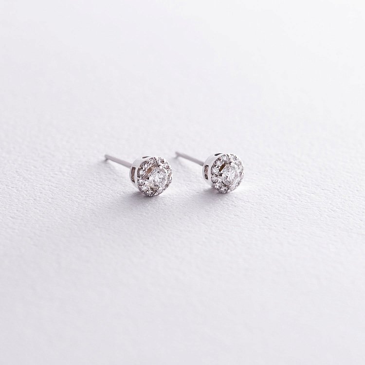 Золотые серьги - пусеты (бриллиант) сб0166arp Золотые серьги - пусеты (бриллиант) сб0166arp от ювелирного магазина Оникс