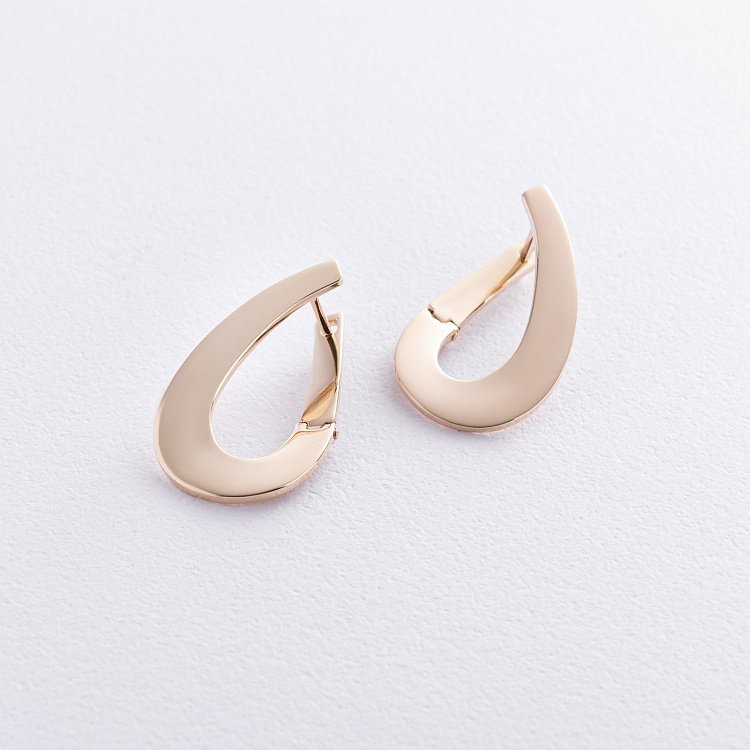 Серьги "Капельки" в желтом золоте с08524 от ювелирного магазина Оникс - 1