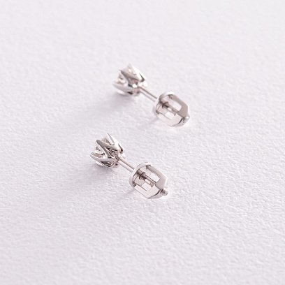 Золотые серьги - пусеты с бриллиантами сб0399 №5