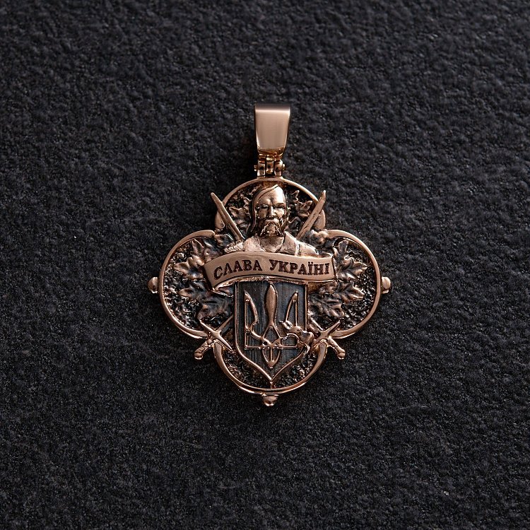 Золотий кулон "Український козак. Боріться-поборете, Вам Бог помагає" п03796 від ювелірного магазину Онікс