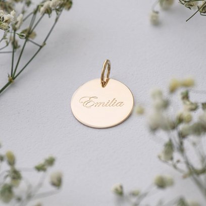 Кулон для гравировки в красном золоте (17 мм) п03611 №12