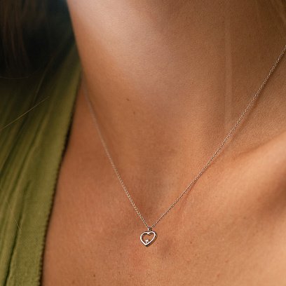 Золоте кольє "Сердечко" з діамантом колб0110y №8