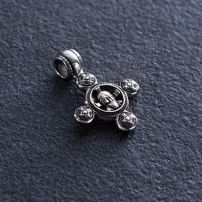 Золотой крестик "Спас Нерукотворный. Ангел Хранитель" п03795