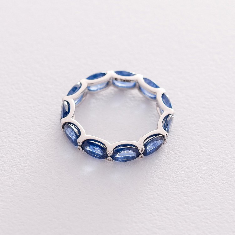 Золотое кольцо с сапфирами и бриллиантами кб0299gl от ювелирного магазина Оникс - 1