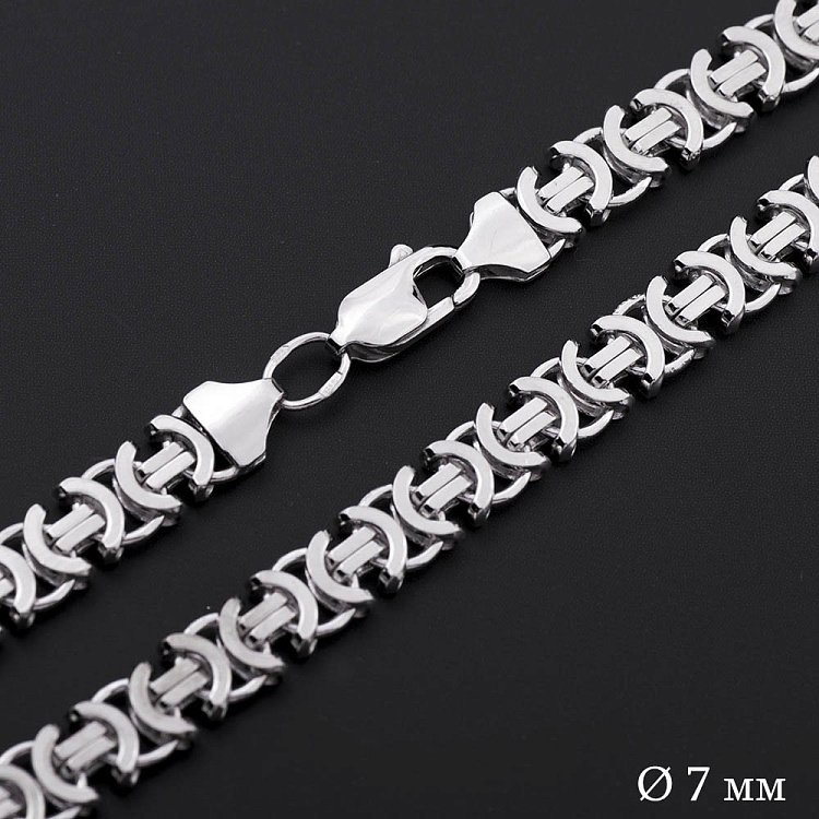 Срібний родований ланцюжок плетіння Євро Р011692 від ювелірного магазину Онікс