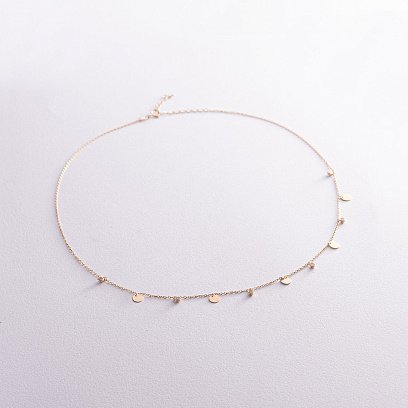 Кольє "Монетки" у жовтому золоті (фіаніти) кол02233 №2