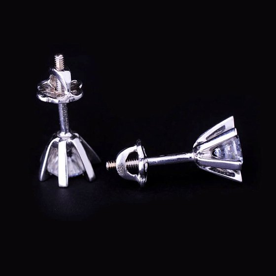 Сережки-пусети з фіанітами (7мм) с02827 №2