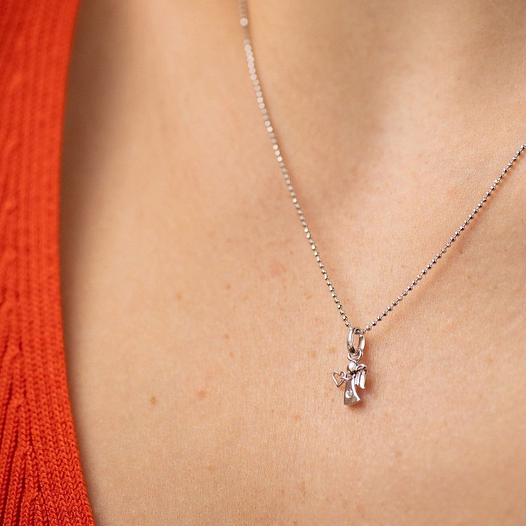 Золотая подвеска "Ангелочек" с бриллиантом 140551121 от ювелирного магазина Оникс - 1