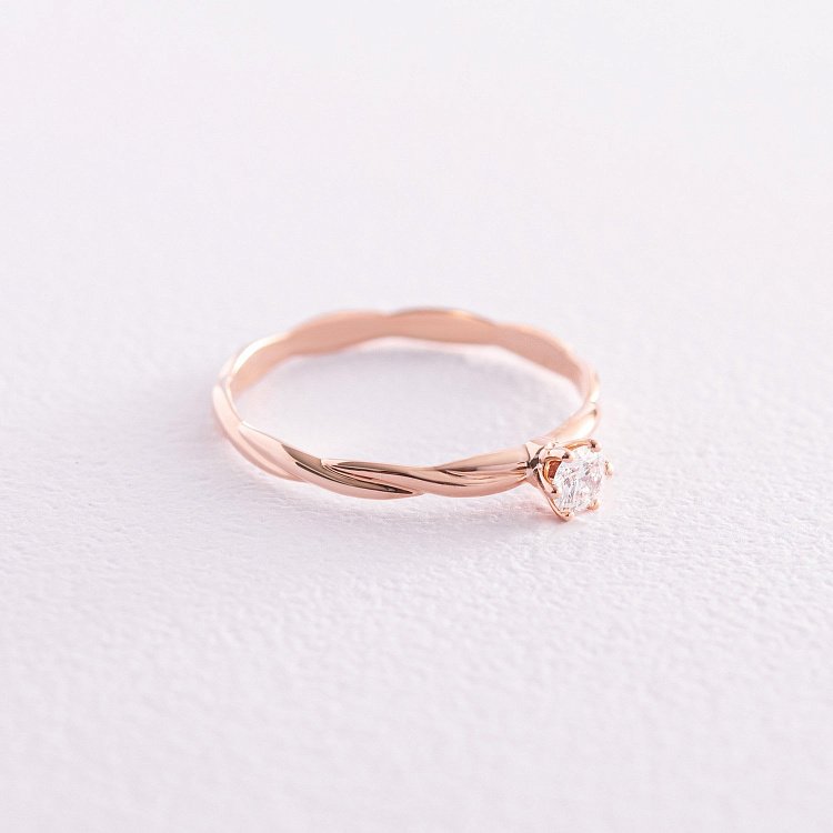 Заручальна золота каблучка з діамантом 229072421 від ювелірного магазину Онікс - 4