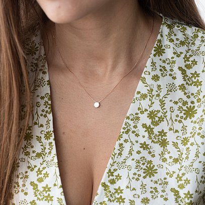 Кольє "Маленьке коло" в червоному золоті (0.7 см) кол01717 №2