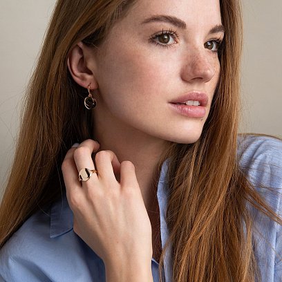 Кольцо в красном золоте к06435 №2