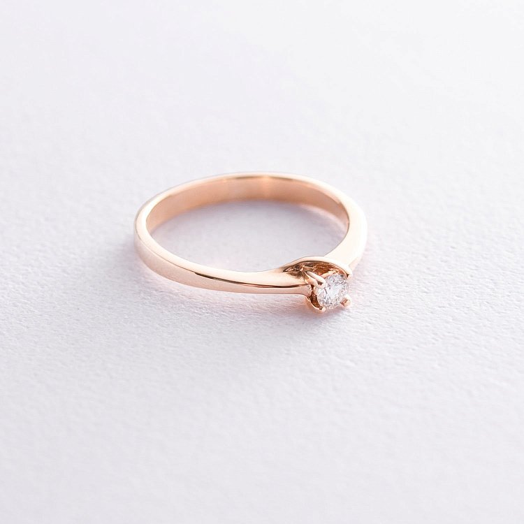 Золота заручальна каблучка з діамантом кб0154 Золота заручальна каблучка з діамантом кб0154 від ювелірного магазину Онікс