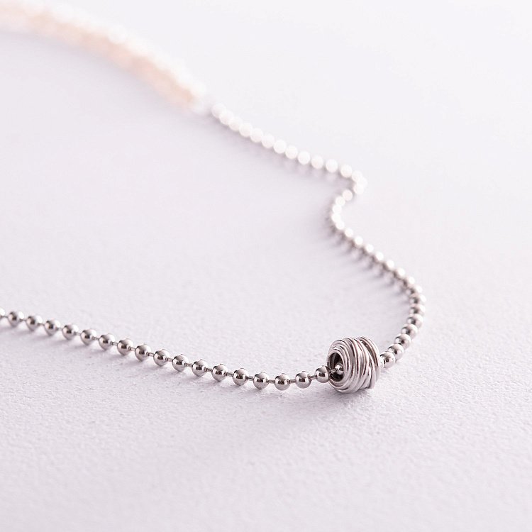 Срібне кольє "Перлинки та кульки" 181233 від ювелірного магазину Онікс - 2