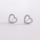 Золоті сережки - пусети "Сердечка" з діамантами сб0368nl от ювелирного магазина Оникс