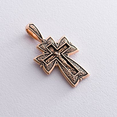 Золотой крест "Распятие. Молитва Господу" п02677