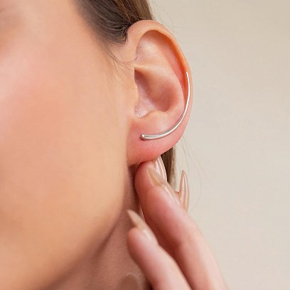 Серебряная моносерьга - клаймбер (на левое ушко) 912-00928л №6