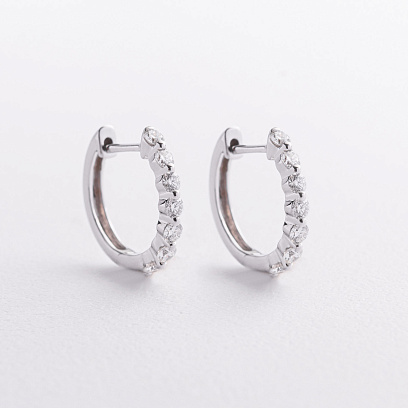 Золоті сережки - кільця з діамантами сб0609mi