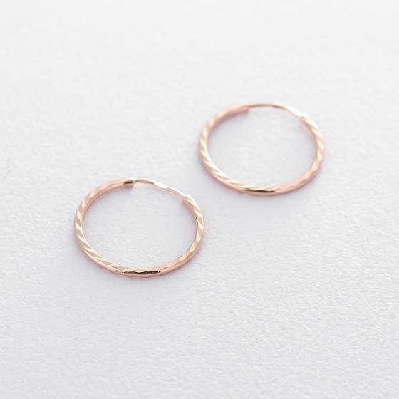 Серьги - кольца в красном золоте (1.7 см) с01875