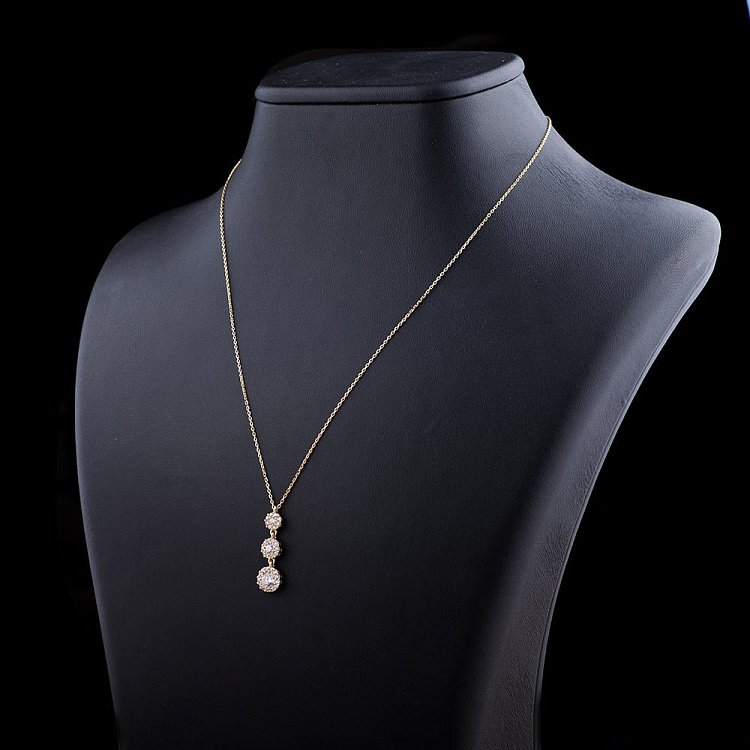 Золоте кольє з фіанітами кол00758 від ювелірного магазину Онікс - 1